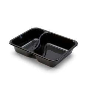 Picture 1 of Menubak 22.6cm x 17.7cm x 4.6cm 1030ml 2vaks zwart c-pet