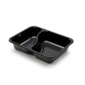 Picture 1 of Menubak 22.6cm x 17.7cm x 4.6cm 1030ml 2vaks zwart c-pet