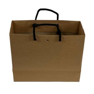 Picture 1 of Papieren koordtas 42cm x 13cm x 31cm bruin kraft onbedrukt 180gr / m2