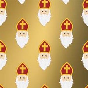 Picture 1 of Cadeaupapier sinterklaas 30cm x 200m 90074 gecoat papier 70gr / m2