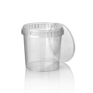 Picture 1 of Cups met deksels rond 13.3cm x 12.5cm 1000ml pp transparant