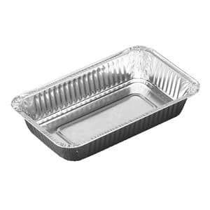 Picture 1 of Aluminium bakjes rechthoekig 23.2cm x 14.2cm x 4.3cm 1vaks 1000ml zilver