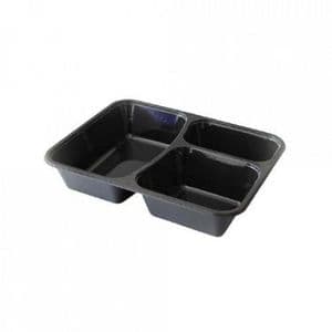 Picture 1 of Menubak 22.6cm x 17.7cm x 3.1cm 740ml 3vaks zwart c-pet