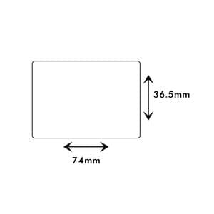 Picture 2 of Etiket op rol 75mm x 36mm wit