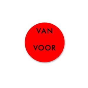 Picture 1 of Etiket op rol 35mm zwart van/voor