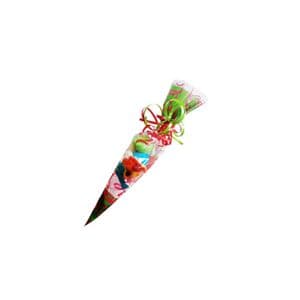 Picture 1 of Polyprop puntzak 25cm x 46cm 45µm groen/rood fiesta