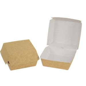 Picture 1 of karton snackbak Hamburgerbak bruin p2p 15.5x15.5x9 cm