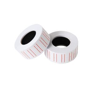 Picture 3 of Etiket Motex MX-5500 21.5mm x12mm wit afneembaar met rode streep
