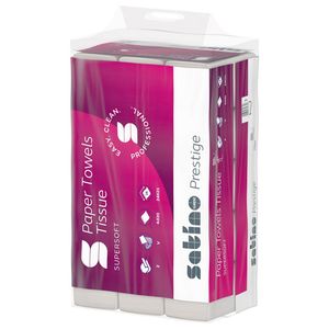 Picture 2 of Handdoekjes Satino 21cm x24cm 278060 V vouw 2 laags naturel