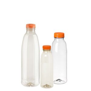 Picture 1 of Flessen met oranje dop 500ml pet transparant