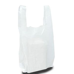 Picture 2 of Hemddraagtas 40cm x 30cm x 60cm wit hdpe 20µm geblokt