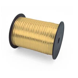 Picture 1 of Krullint mat 10mm x 250m goud met goud streep
