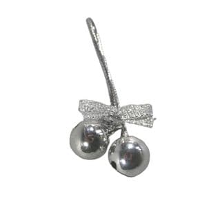 Picture 1 of Kerstbelletjes met strikje 10mm zilver met koordje