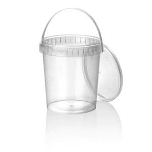 Picture 1 of Cups met deksels rond 11.8cm x 12.7cm 870ml pp transparant met hengsels
