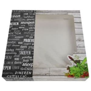 Picture 1 of Fonduedoos met venster 28cm x 28cm x 6cm grijs/zwart crystal