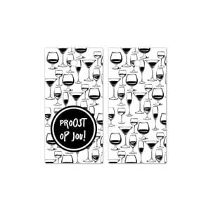 Picture 1 of Cadeaulabel karton 8cm x 4cm proost op jou! wit/zwart