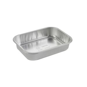 Picture 2 of Aluminium bakjes rechthoekig 17.8cm x 13.6cm x 3.4cm 1vaks 609ml zilver