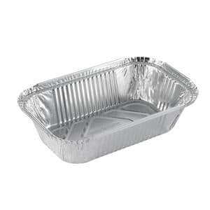 Picture 1 of Aluminium bakjes rechthoekig 19.2cm x 11.9cm x 4.3cm 1vaks 660ml zilver
