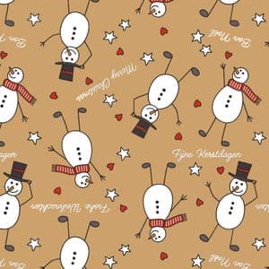 Picture 1 of Cadeaupapier kerst 60cm x 100m 095 bruin kraft 70gr / m2