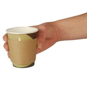 Picture 2 of Sleeve t.b.v. bekers 200-300 ml karton rond 7,03cm bruin