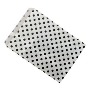 Picture 2 of Cadeauzakjes gebleekt kraft 15cm x 22cm wit zwarte stip 40gr / m2