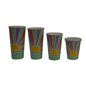 Picture 1 of Milkshakebeker karton+pe recht 9cm 11cm 350ml sunny