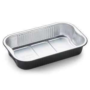Picture 1 of Aluminium bakjes Ready2Cook rechthoekig 26.5cm x 16.2cm x 4.7cm 1vaks 1442ml zwart