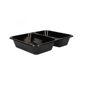 Picture 2 of Menubak 22.6cm x 17.7cm x 4.4cm 1060ml 2vaks zwart c-pet
