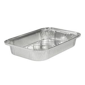 Picture 1 of Aluminium bakjes rechthoekig 30.8cm x 20.6cm x 4.3cm 1vaks 2250ml zilver