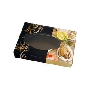 Picture 1 of Cateringdoos met venster 46cm x 31cm x 8cm goud/bruin parelmoer