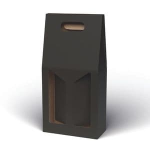 Picture 1 of Draagkarton 2 fles zwart onbedrukt