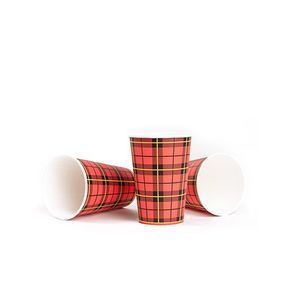 Picture 2 of Beker karton 7.03cm 180ml schotse ruit rood