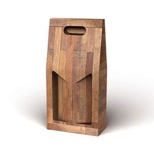 Picture 1 of Draagkarton 2 fles bruin teak