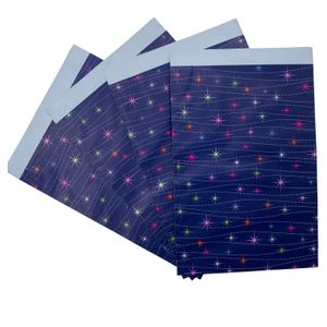 Picture 1 of Cadeauzakjes gebleekt kraft 17cm x 25cm blauw kerst 70gr / m2