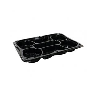 Picture 2 of Fondueschaal met deksel 35cm x 24cm x 6cm zwart/transparant rechthoek