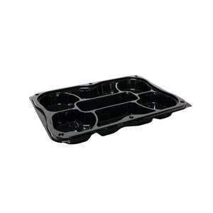 Picture 2 of Fondueschaal met deksel 35cm x 24cm x 6cm zwart/transparant rechthoek