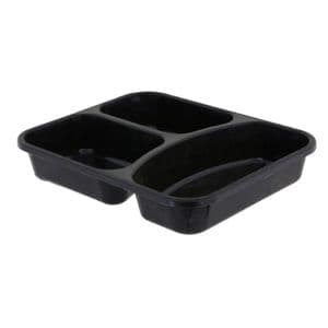 Picture 1 of Menubak 22.7cm x 17.8cm x 5cm 530/325/325ml 3vaks zwart pp