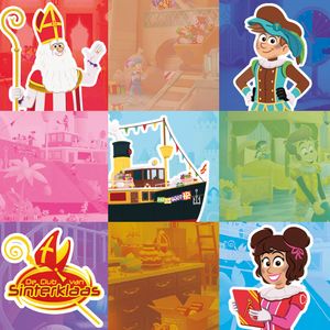 Picture 1 of Cadeaupapier sinterklaas 50cm x 200m 007 gecoat papier 70gr / m2