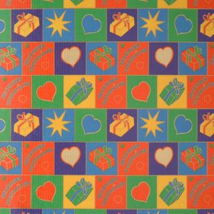 Picture 1 of Cadeaupapier sinterklaas 50cm x 200m 071 wit kraft 70gr / m2