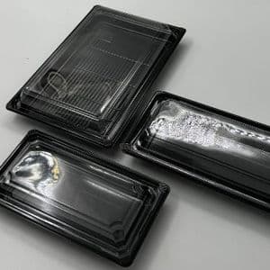Picture 1 of Sushi tray 21.2cm x 14.3cm x 2.2cm zwart A-pet