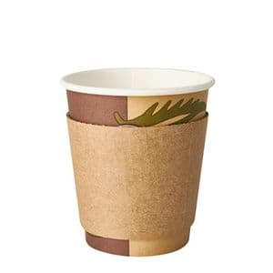 Picture 1 of Sleeve t.b.v. bekers 200-300 ml karton rond 7,03cm bruin