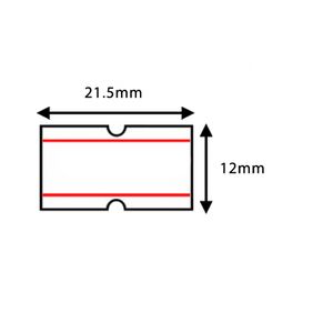 Picture 1 of Etiket Motex MX-5500 21.5mm x12mm wit afneembaar met rode streep