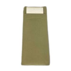 Picture 1 of Bestekzakje 8.5cm 20cm bruin paper2paper met wit linnen servet