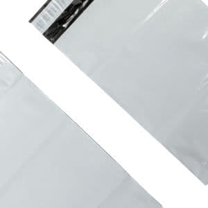 Picture 1 of Webshopzak 25cm x 35cm + 5cm 50µm wit onbedrukt