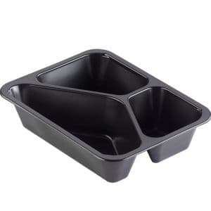 Picture 1 of Menubak 22.7cm x 17.8cm x 5cm 530/325/235ml 3vaks zwart pp