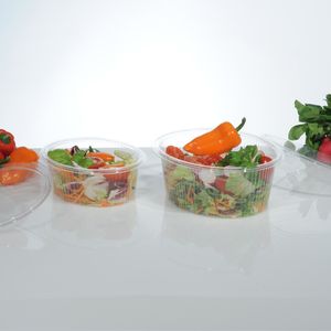 Picture 2 of Cups met deksels ovaal 14.5cm x 11.5cm x 3.1cm 150ml pet transparant