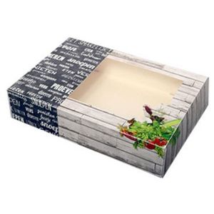 Picture 1 of Cateringdoos met venster 36cm x 25cm x 8cm grijs/zwart crystal