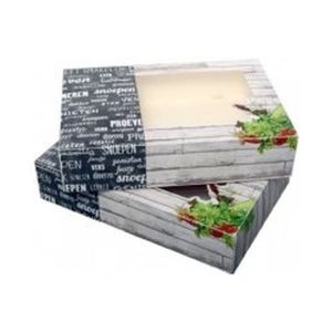 Picture 2 of Cateringdoos met venster 36cm x 25cm x 8cm grijs/zwart crystal