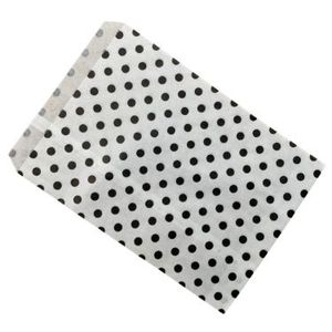 Picture 2 of Cadeauzakjes gebleekt kraft 17.5cm x 25cm wit zwarte stip 40gr / m2