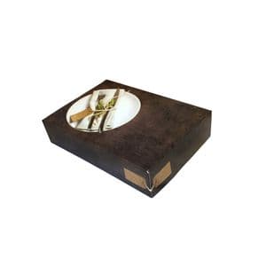 Picture 1 of Cateringdoos zonder venster 28cm x 28cm x 6cm grijs/zwart greystone